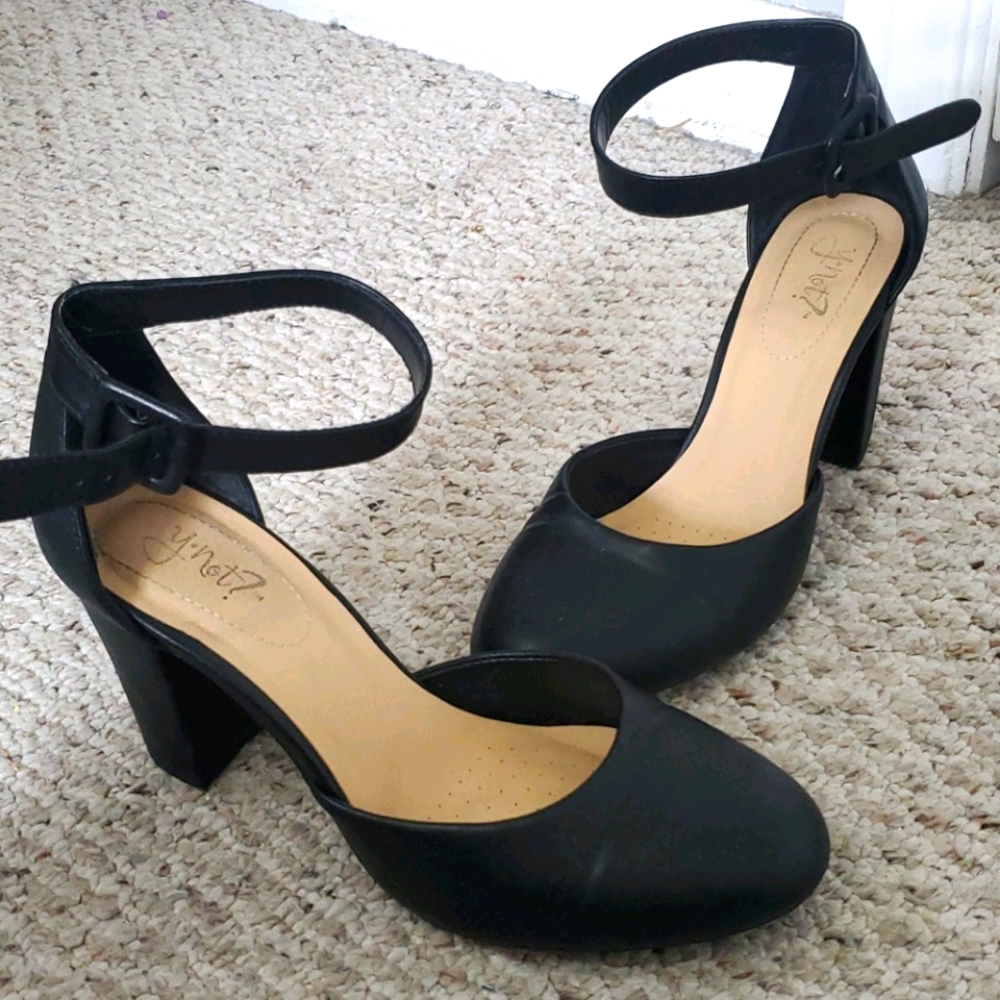 Black chunky heels